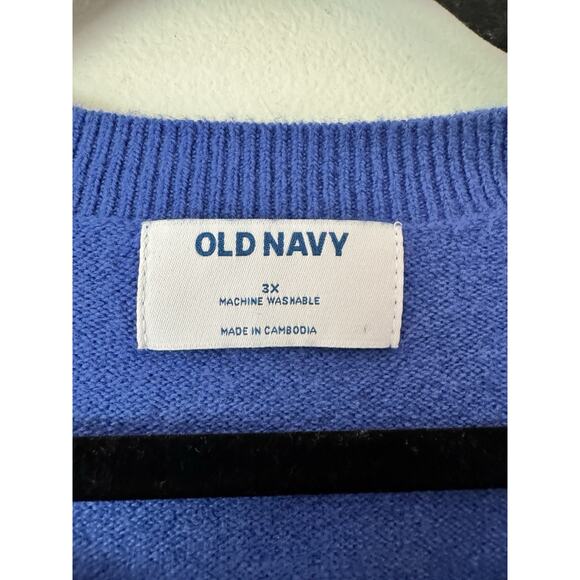 Old Navy Blue Fleece Button Front Cardigan Sweater Women’s Size 3X - Picture 4 of 5
